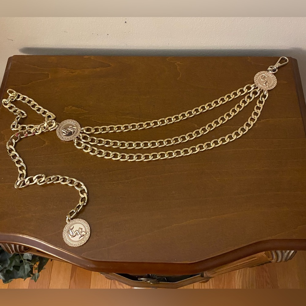 True Religion 3 Tier Gold Chain Belt - Picture 4 of 11